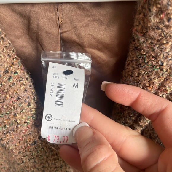 The Limited NWT Wool blend Acrylic Brown Fall Neutral Blazer Medium - Picture 3 of 6
